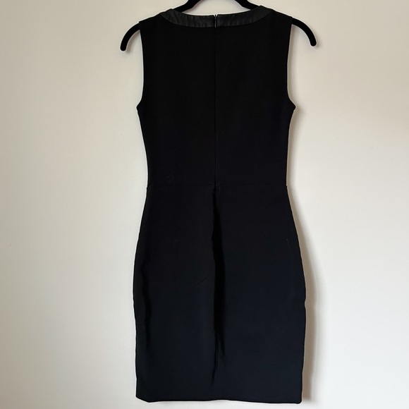 Zara Trafaluc Fitted Little Black Dress with Faux Leather Detail • Size S - Picture 3 of 4